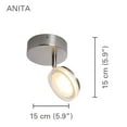 thumbnail image 2 of Xtricity - 1 Plafonnier avec LED Intégrée, Largeur 5.90 Pieds', de la Collection Anita, Nickel, 2 of 3
