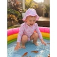 thumbnail image 6 of BemeyourBBs Toddler Baby Girl One-Piece Swimsuit with Sun Hat Set Infant Girls Bathing Suit Long Sleeve Rash Guard Flower Bow Print Ruffled Swimwear Summer Beach Wear, 6 of 9