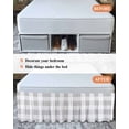 thumbnail image 7 of Grey Plaid Wrap Around Bed Skirts for California King Bed 18" Drop,Bed Skirt with Adjustable Elastic Belt Dust Ruffle Bed Valance for Bedroom Spring Summer Farmhouse Buffalo Checkered Bed Frame Cover, 7 of 7