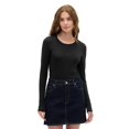 thumbnail image 1 of Remera de Mujer GAP de Manga Larga con Cuello Redondo Negra Talle L, 1 of 1