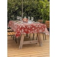 thumbnail image 2 of Outdoor Tablecloth with Umbrella Hole and Zipper, Christmas Snowflakes Rectangle Table Cloth 60x102 Inch Waterproof Tablecloth, Red Winter White Snow Retro Picnic Table Cover for Patio Camping, 2 of 7