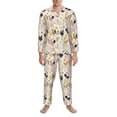 thumbnail image 3 of Balery Cartoon Chickens Pijama para Hombre de Dos Piezas con Manga Larga, Conjunto de Dormir y Descanso Suave con Bolsillos-Large, 3 of 7