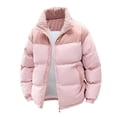 thumbnail image 2 of Puffer Jacket Men Hooded Long Sleeve Solid Color Thick Velvet Lined Casual Jacket Warm Winter Coat for Cold Protection, 2 of 7