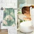 thumbnail image 7 of Yayeee 100% Cotton Hand Towels for Bathroom 16" x 28" Soft Absorbent Kitchen Towel, Green Wave Pattern, 7 of 7