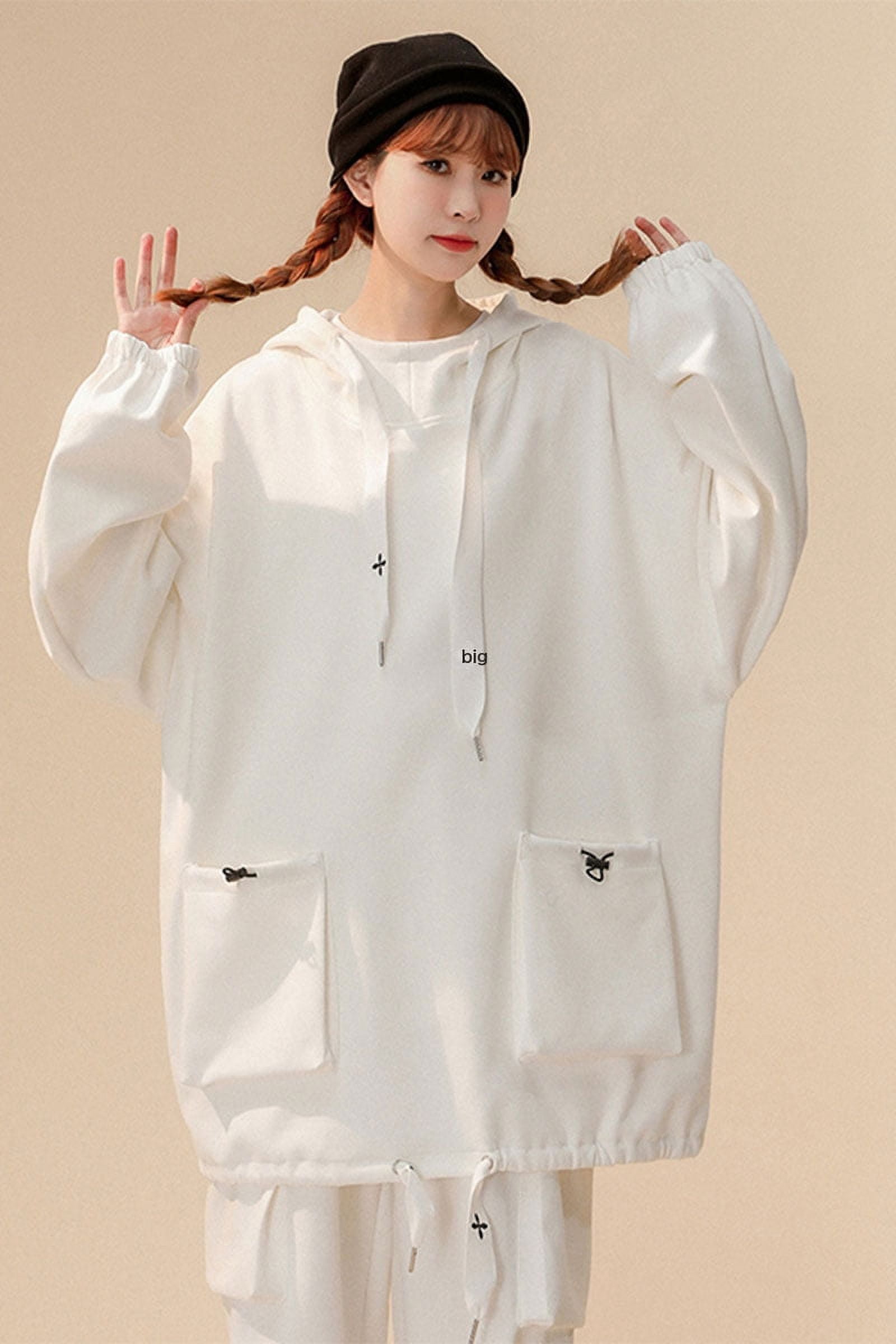Suede Hooded Sweatshirt Suit For Women, Unisex Workwear Sweatshirt Suit For Men Khaki M