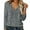 Grey, variant on Womens Sequin Tops 2026 Sparkly Shirt V Neck Long Sleeve Shimmer Club Top