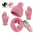 thumbnail image 1 of 3en1 Gorro Bufanda Guantes Tejido Invierno Para Frío Mujer, 1 of 6