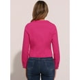 thumbnail image 4 of DARING DIVA Women's Button Down Collarless Cropped Denim Jacket XL Hot Pink, 4 of 6