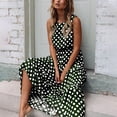 thumbnail image 3 of Summer Women Boho Sleeveless Loose Casual Sundresses Polka Dot Dress Beach Summer Long Maxi Dresses, 3 of 6