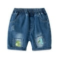 thumbnail image 2 of LYMAYTER Baby Toddler Boys Summer Demin Shorts Pants 1-7Y Cartoon Casual Elastic Jeans Denim Shorts Pull-On Bottoms Cropped Denim Short Pants, 2 of 11