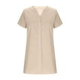 thumbnail image 4 of Vestido informal para mujer - Estilo camisa de manga corta - Detalles de botones para salidas de primavera/verano, 4 of 7