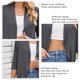 thumbnail image 3 of Blusa cubierta para mujer, chaqueta cubierta con dobladillo con volantes y manga tres cuartos de Color puro de verano, 3 of 5