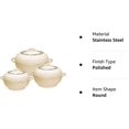 thumbnail image 6 of 3-Piece Insulated Casserole Hot Pot Set: Hot Pack Food Warmer in Beige (1.6L, 2.5L, 3.5L) Stainless steel, 6 of 6
