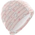 thumbnail image 1 of Wekity Swimming Cap Lovely Hearts Rabbit Striped Unisex Adult Wekity Polyester, 1 of 4