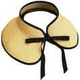 thumbnail image 1 of Sombreros de visera para mujer, sombrero de playa de paja plegable con cola de caballo de verano para mujer, 1 of 5