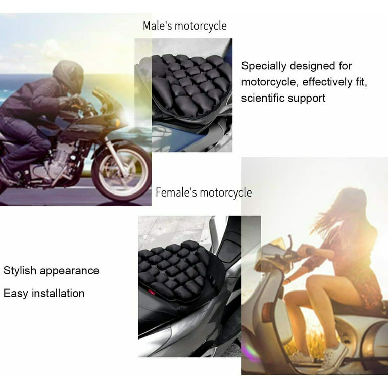 ASI Air Seat Innovations Motorcycle Air Seat Cushion - Pressure Relief Pad  - Touring Saddles Reduces Vibration - Large Seat Size 15 x 13.5