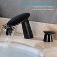 thumbnail image 2 of Wovier Oil Ru bbed Bronze 8-16 Inch Widespread Waterfall Bathroom Sink Faucet with Supply Hoses,Two Handle Three Hole Lavatory Faucet,Basin Mixer Tap with Pop Up Drain,Black, 2 of 7