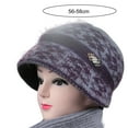 thumbnail image 6 of Naierhg Beanie Women Winter Cap Super Soft Windproof Ultra-Light Thickened Flowers Keep Warm Acrylic Winter Warm Elegant Women Retro Fleece Lined Hat for Daily WearWine Red, 6 of 8