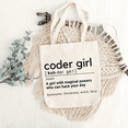 thumbnail image 3 of Set of 2 Reusable 100% Cotton Organic Reusable Canvas Shoppers  bags - Coder Girl & Pizza, 3 of 11