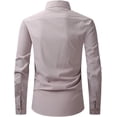 thumbnail image 2 of XINQIHANG Chemise Habillée à Manches Longues pour Hommes Coupe Régulière Décontractée Boutonnée Unie avec Poches, 2 of 7
