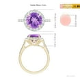 thumbnail image 5 of ANGARA Natural 2.45 Ct. Amethyst with Diamond Halo Engagement Ring in 14K Yellow Gold for Women (Ring Size: 3), 5 of 10