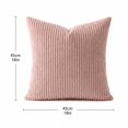 thumbnail image 2 of Throw Pillow Cover with Fine Stripe Corduroy Texture, 18X18 Inch, Pink, for Living Room Sofa and Couch Decor, 2 of 4