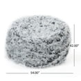 thumbnail image 4 of DeeHome Mahin 5 Foot Rounded Faux Fur Bean Bag, Silver Gray, 4 of 4