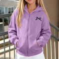 thumbnail image 2 of WAVSUF Girls Fleece Zipper Jacket, Windproof with Pocket Long Sleeve Winter Casual Hooded Jacket 10-12, 2 of 8