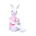 thumbnail image 1 of Estatua de conejo de Pascua, encantadora figura de conejo, centro de mesa, decoración de Pascua, adorno de mesa para estantería navideña, decoración Rosa, 1 of 7