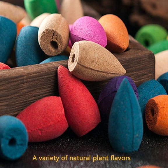 60 pcs Backflow Incense Cones for Waterfall Natural Scents for Incense Waterfall Burner