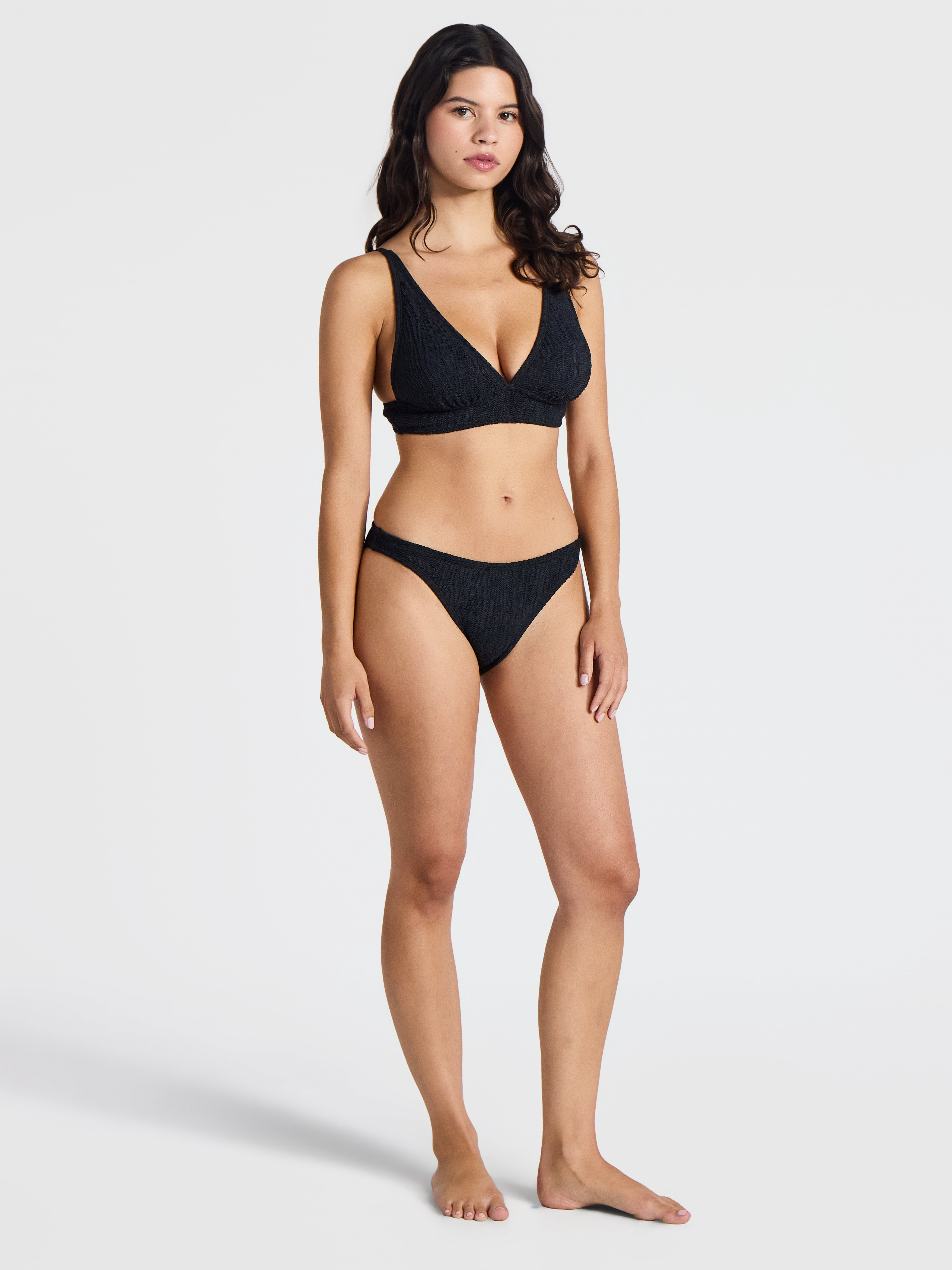 No Boundaries Crinkle Bikini Bottoms, Women’s