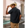 thumbnail image 4 of Camisa PJ PAUL JONES para hombre, manga corta, con botones, negra, talla S, 4 of 7