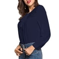 thumbnail image 2 of Camisa de gasa de manga larga para mujer Cuello redondo Camisa suelta y Tops Sunnimix Camisa de gasa, 2 of 8