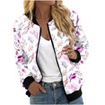 thumbnail image 2 of ICHUANYI Liquidación Estilo de Mujer Elegante Cuello Alto Bolsillo Cremallera Estampado Floral Manga Larga Abrigo Casual ICHUANYI WER202308251292, 2 of 4