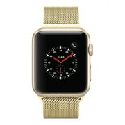 Apple Watch Series 3, 42MM, GPS + Cellular, Gold Aluminum Case, Gold Milanese Loop (Non-Retail Packaging)