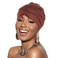 thumbnail image 2 of EnJoCho Women Ladies Cancer Head Hat Cap Ethnic Floral Hair Cover Wrap Turban Headwear Turban Cap Pleated Hat, 2 of 5