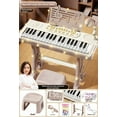 thumbnail image 1 of 37-Key Brown Deluxe Electronic Piano Toy with Table Legs, Educational Musical Instrument for Kids 4-6, Enhances Intelligence & Hand-Eye Coordination, Interactive Learning Tool, Perfect Birthday Gift, 1 of 5