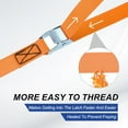 thumbnail image 4 of 1" x 20 ft Lashing Strap with Buckles, 2 Pcs Cam Buckle Tie Down Straps Adjustable Heavy Duty Secure Cinch Straps Up to 551 lbs for Cargo Kayak Bicycles, Orange, 4 of 7