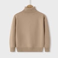 thumbnail image 2 of Dealovy Toddler Baby Sweaters Solid Color Pullover Basic Top Kids Fall High Neck Long Sleeve Cotton Blouses, 2 of 3