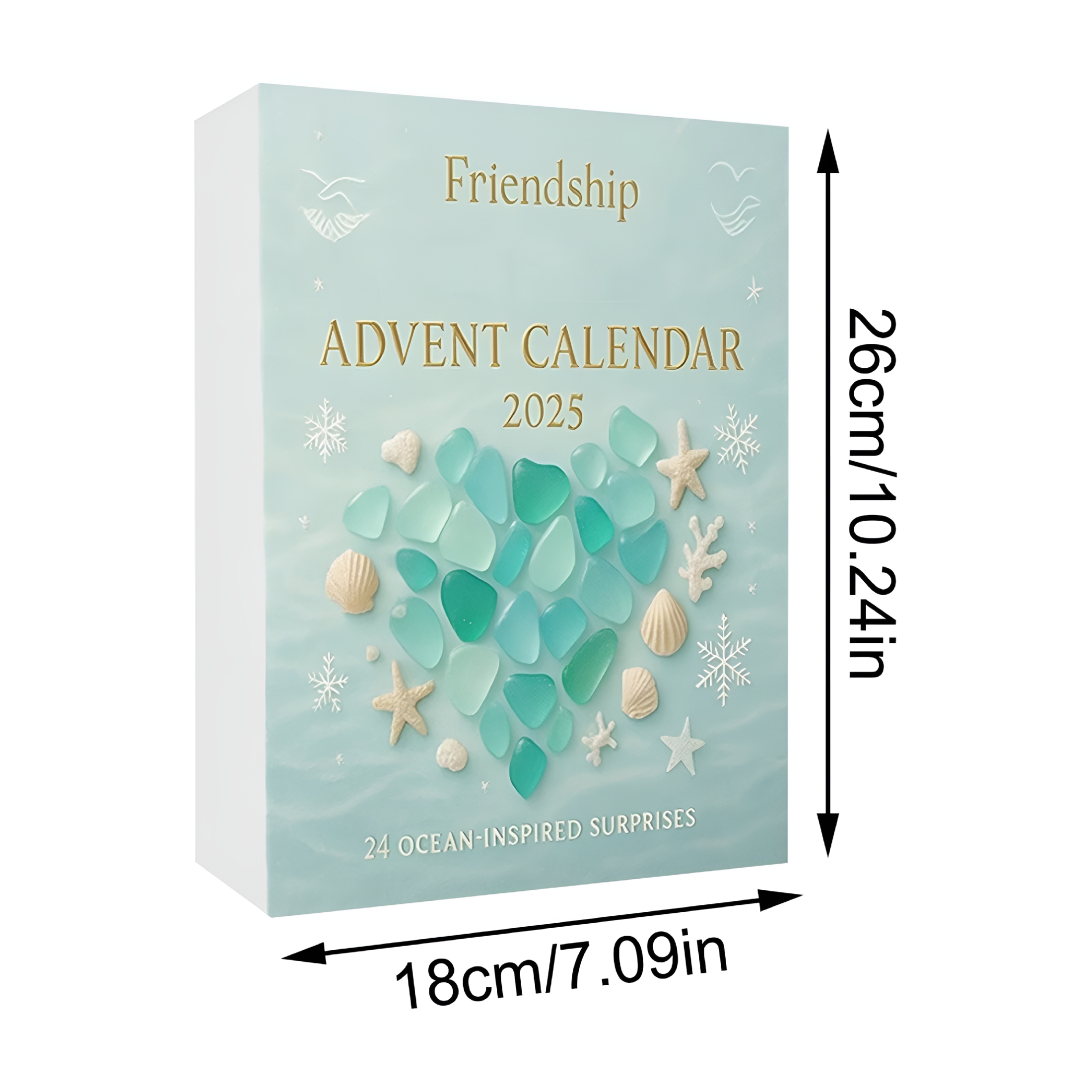 BESTSKY 2026 New Sea Glass Marine Life Advent Calendar 24 Days Ocean-Themed Christmas Countdown Calendar with 24 Adorable Realistic Ocean Animals Decoration for Ocean Lovers Kids&Collectors(2Set)