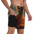 thumbnail image 2 of Yiaed Maple Leaf Meditating Chihuahua Print Mens Swim Trunks Bathing Suit Compression Liner Beach Swim Shorts Swimwear Quick Dry Zipper Pocket No-Chafing Board Short-X-Large, 2 of 6