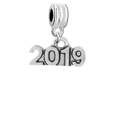 Sexy Sparkles 2019 New Years charm Spacer Dangling Bead Compatible with Most Major European Bracelet