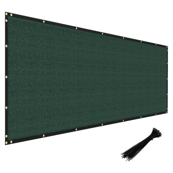Privacy Fence Screen Heavy Duty Windscreen Fencing Mesh Fabric Shade Net Cover with Brass Grommtes for Outdoor Wall Garden Yard Pool Deck, 5'x12' Green