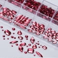 thumbnail image 3 of 1101Pcs Advanced Red Nail Rhinestones for Nail Art Shiny Crystal Clear Red Nail Diamonds Gems Stones 3D Flat Back Multi Size Shape Nail (Red), 3 of 4