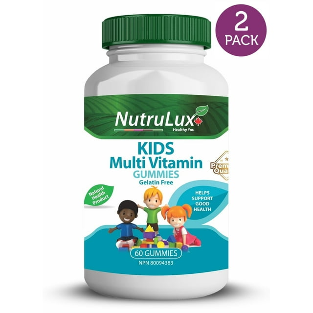 Multivitamines pour Enfants (223 mg de Vitamine A) Gommes Sans Gélatine Halal (Lot de 2)