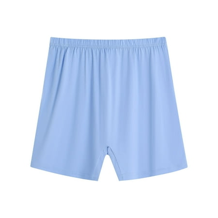 Ashirexll Womens Underwear Plus Size Sleep Shorts for Elderly Women Plus Size Cotton Panties Casual Loose Elastic Waist Shorts Light Blue 5XL