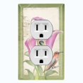 thumbnail image 1 of Metal Light Switch Plate Cover Antique Floral Hummingbird Home Sketch Green FLW099, 1 of 13