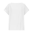 thumbnail image 4 of LADIGASU Women Sexy Short Sleeve Sequins Loose Polluer Solid Round-Neck Blouse Shirt, 4 of 6