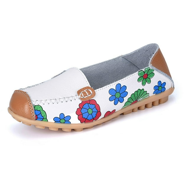 Espadrilles Plates à Enfiler pour Femmes avec Bride à la Cheville, Imprimé, Été
