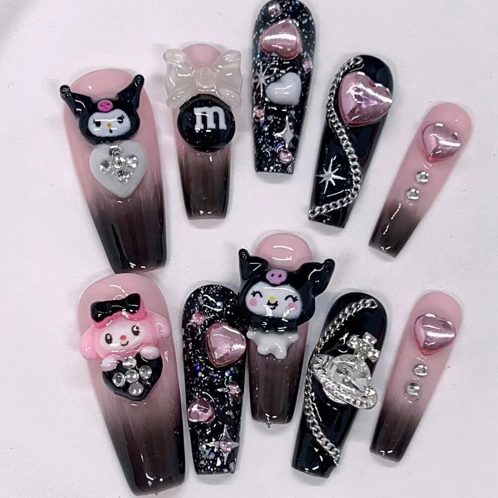 Uñas postizas de dibujos animados Kawaii, Hello Kitty, Cinnamoroll ...